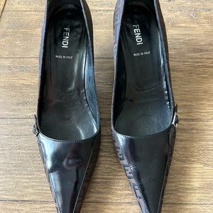 Fendi Brown Logo Heels!
